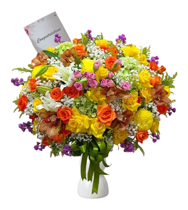 beryl-colorful-yellow-orange-table-flower-roses-baby-breath-pompom-carnation-peacock-hydragea-orchid-lily-athaya-florist