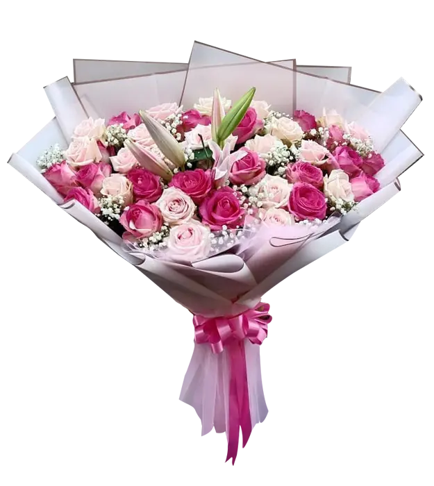 blair-fresh-flower-bouquet-40-pink-roses-lily-baby-breath-athaya-florist