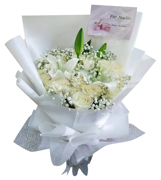 brooklyn-fresh-flower-bouquet-white-roses-casablanca-baby-breath-athaya-florist