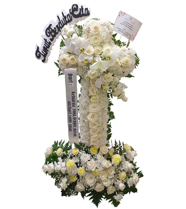 cassandra-white-cross-condolence-flower-athaya-florist-tangerang