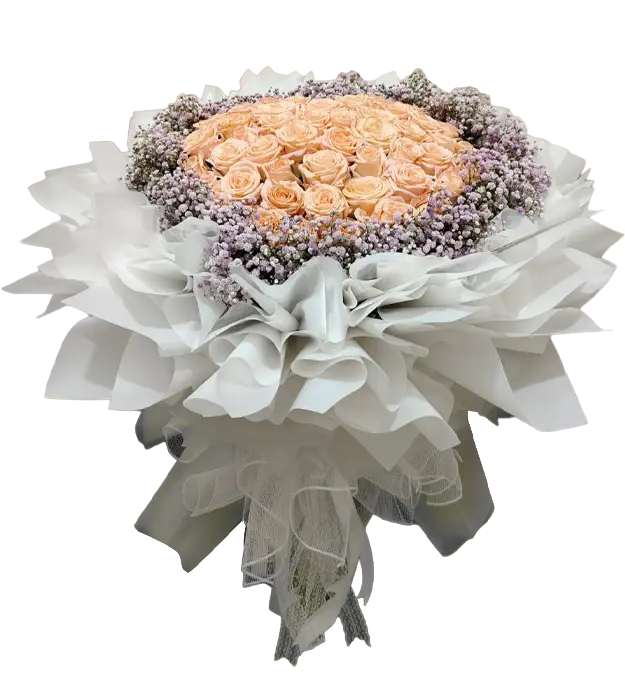 harmony-flower-bouquet-100-roses-baby-breath-athaya-florist-bekasi