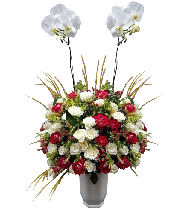 janeta-vase-flower-arrangement-orchid-roses-congratulations-anniversary-athaya-florist