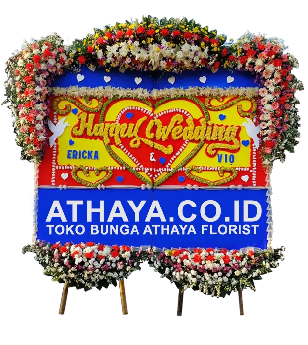 judith-congratulations-on-your-happy-wedding-flower-board-athaya-florist-depok