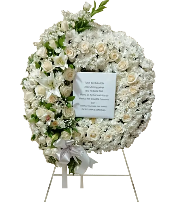 khaira-white-wreath-standing-rest-in-peace-condolence-flower-athaya-florist-malang