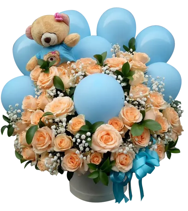 laurel-flower-box-special-gift-roses-balloon-teddy-bear-athaya-florist