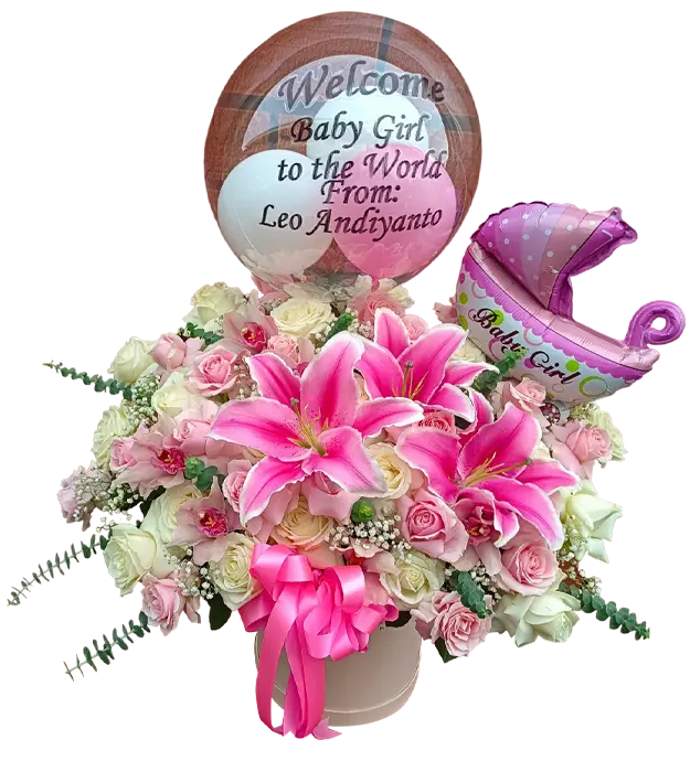 lexi-flower-box-pink-roses-casablanca-orchid-cymbidium-baby-breath-balloon-athaya-florist