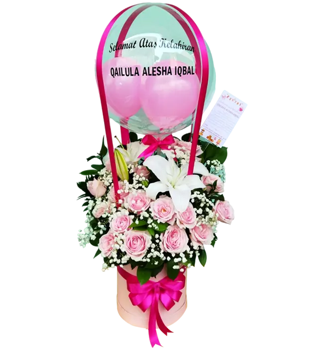 lia-flower-box-pink-roses-lily-baby-breath-balloon-athaya-florist