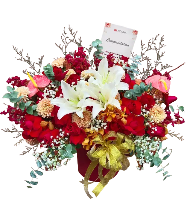 lucille-christmas-gift-flower-box-roses-lily-pom-pom-baby-breath-caspea-athaya-florist
