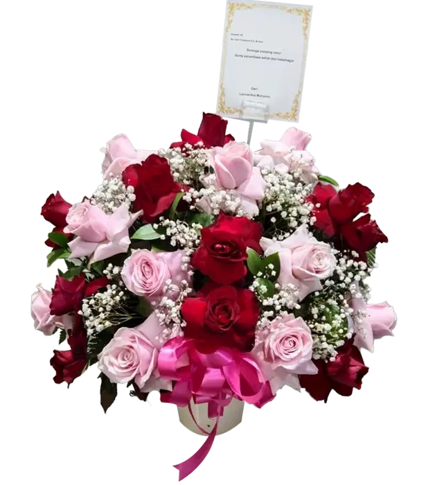maisie-flower-arrangements-red-pink-roses-baby-breath-athaya-florist