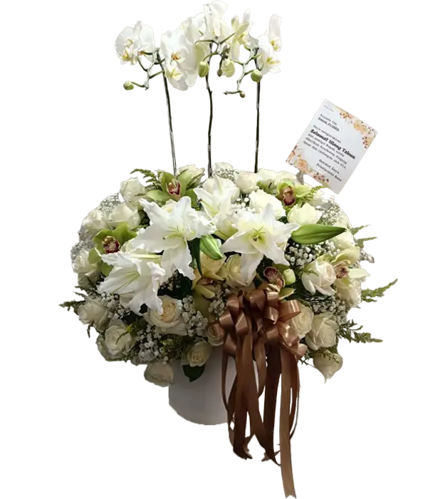 melissa-white-fresh-flower-arrangement-roses-lily-orchid-cymbidium-baby-breath-athaya-florist