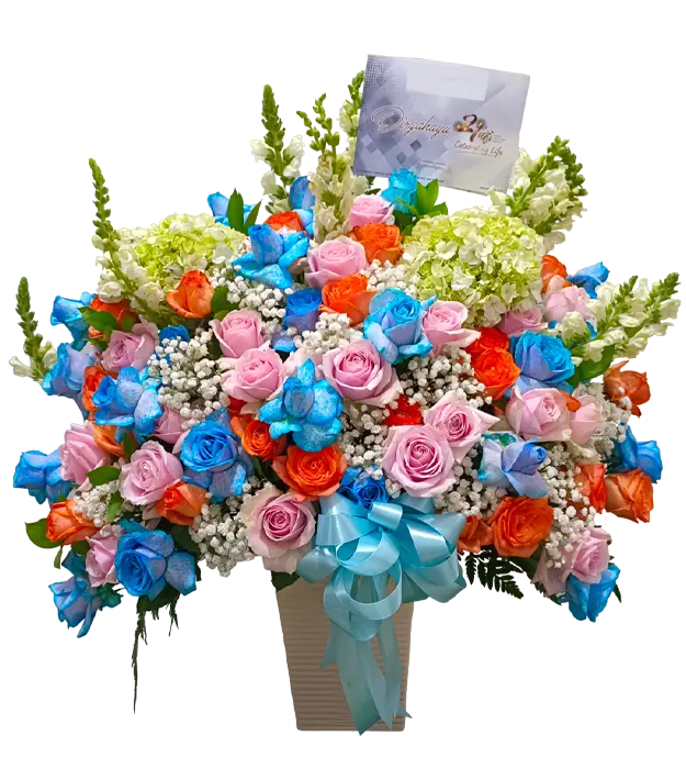 milena-fresh-flower-arrangement-hydrangea-roses-snapdragon-baby-breath-athaya-florist
