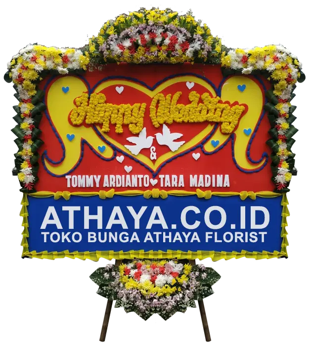 salma-congratulations-on-your-happy-wedding-flower-board-athaya-florist-tangerang
