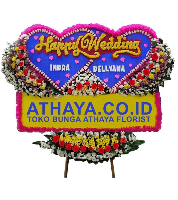 selena-congratulations-on-your-happy-wedding-flower-board-athaya-florist-rawamangun
