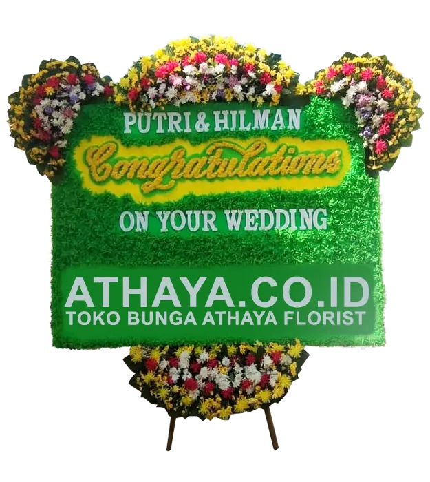 shafa-congratulations-on-your-happy-wedding-flower-board-athaya-florist-kuningan