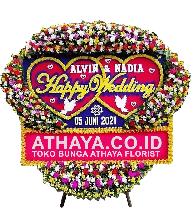 shelby-congratulations-on-your-happy-wedding-flower-board-athaya-florist-cilincing