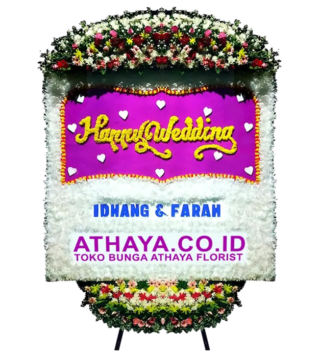 sherlyn-congratulations-on-your-happy-wedding-flower-board-athaya-florist-matraman