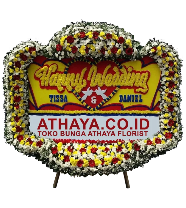 shima-congratulations-on-your-happy-wedding-flower-board-athaya-florist-radio-dalam