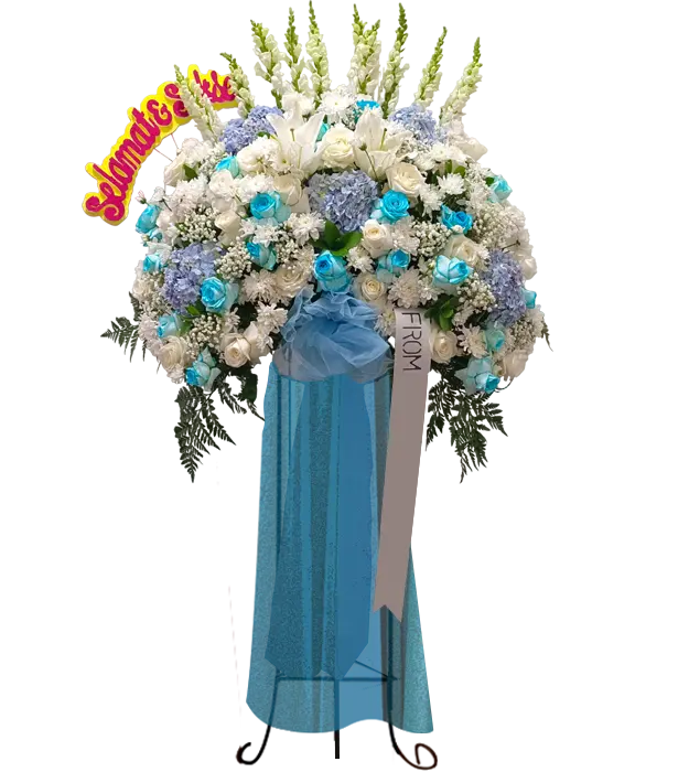 tamia-anniversary-birthday-standing-flower-bouquet-roses-lily-hydrangea-chrysantemum-baby-breath-snapdragon-athaya-florist