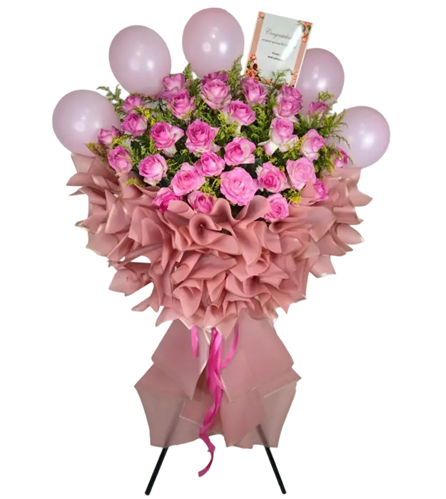 theodora-pink-standing-flower-balloon-bouquet-congratulations-athaya-florist-depok