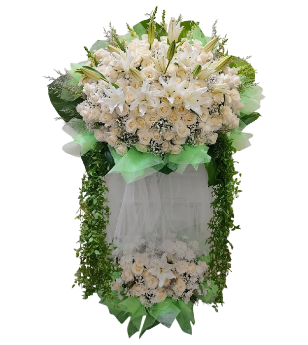 wafa-white-green-standing-flower-bouquet-roses-lily-baby-breath-snapdragon-caspea-athaya-florist-jakarta-selatan