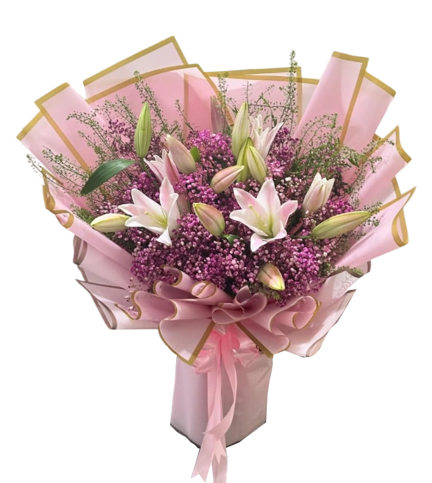 weslie-fresh-flower-bouquet-pink-lily-baby-breath-thalaspi-athaya-florist-bali